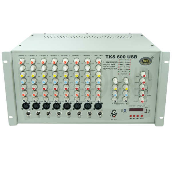 TKS 600 EF USB 8 KANAL MİKSERLİ STEREO AMPLİFİKATÖR